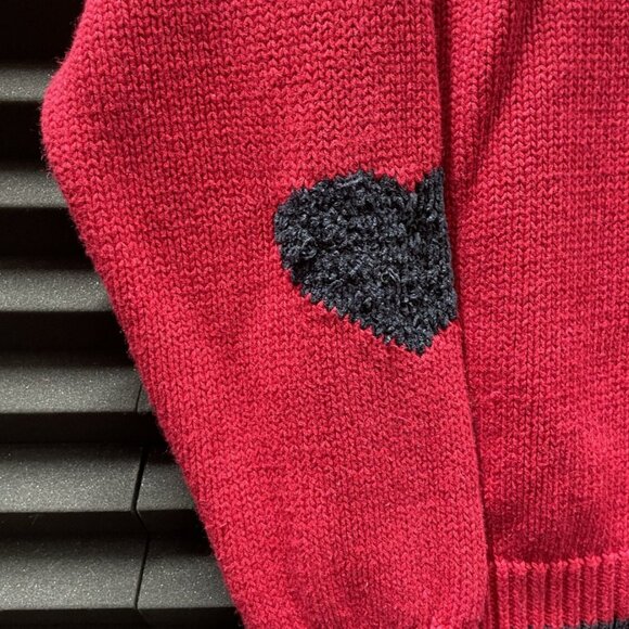 Marsh Landing Zip Front Cardigan Sweater Large Red White Blue Mitten Star USA - Picture 15 of 15